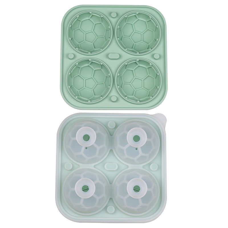 Bandeja gratuita de silicona para cubitos de hielo con forma de balón de fútbol ¨C cubitos de 5.5 cm, derretimiento lento y diseño a prueba de fugas
