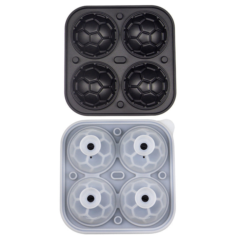 Bandeja gratuita de silicona para cubitos de hielo con forma de balón de fútbol ¨C cubitos de 5.5 cm, derretimiento lento y diseño a prueba de fugas