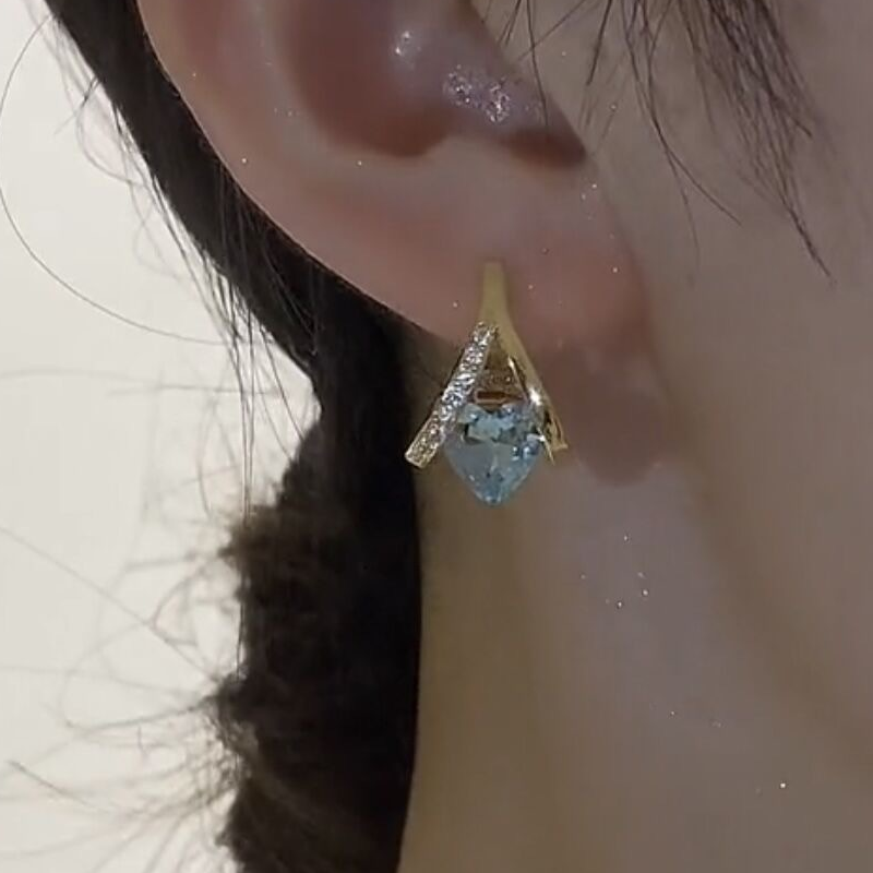 Free Elegant V-Shape Heart Dangle Hoop Earrings