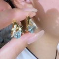 Free Elegant V-Shape Heart Dangle Hoop Earrings
