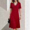 Women's Elegant V-Neck Mesh Dress