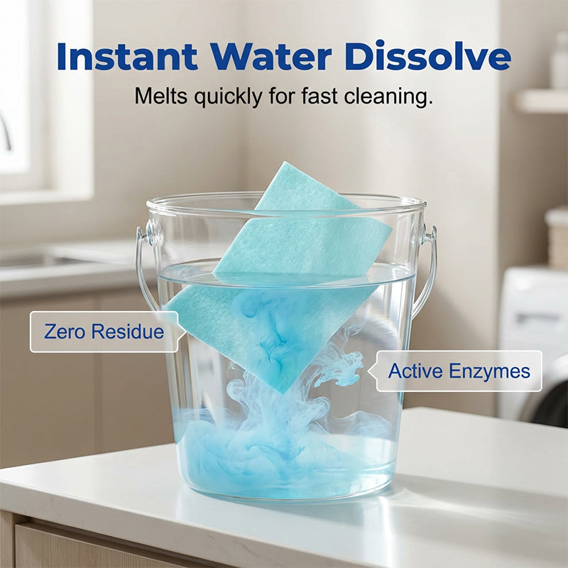 Water©\Soluble Floor Sheets ¨C Just Drop in Water, No Measuring. Cleans & Shines All Floors.