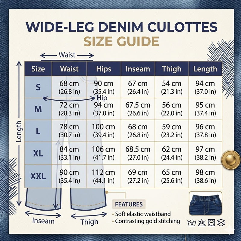 Women's Pull-On Wide-Leg Cropped Denim Jeans