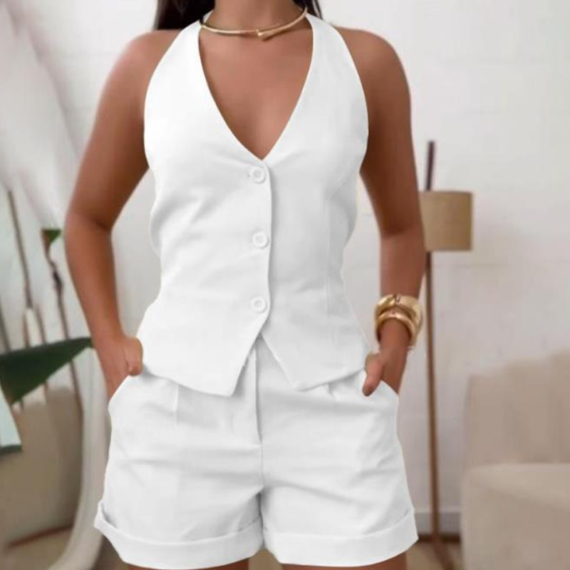Halter Vest & Shorts 2-Piece Set