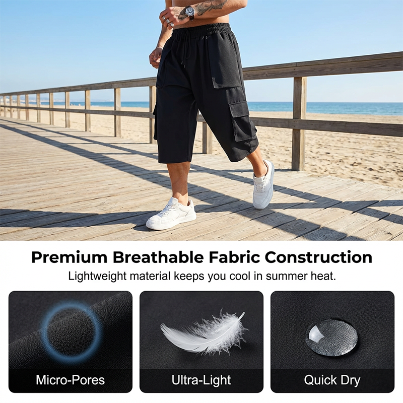 Men's Casual Cargo Capri Shorts