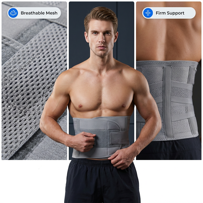 Ceinture dorsale de compression à double sangle avec renforts amovibles