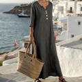 Women's Casual V-Neck Loose-Fit Maxi Dress