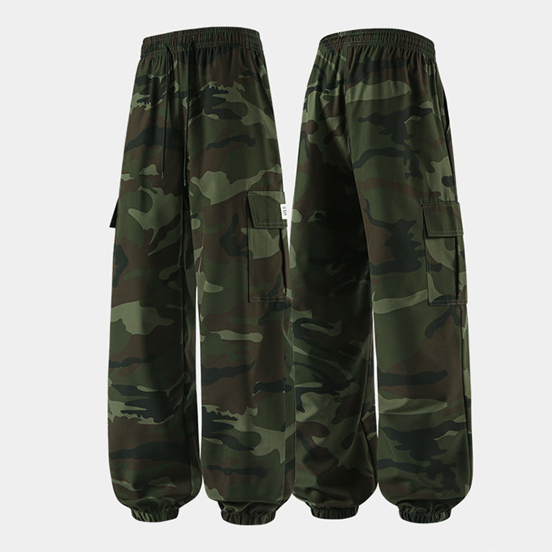 Pantaloni casual da uomo mimetici con coulisse