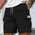 Men's Casual Textured Cargo Shorts with Drawstring