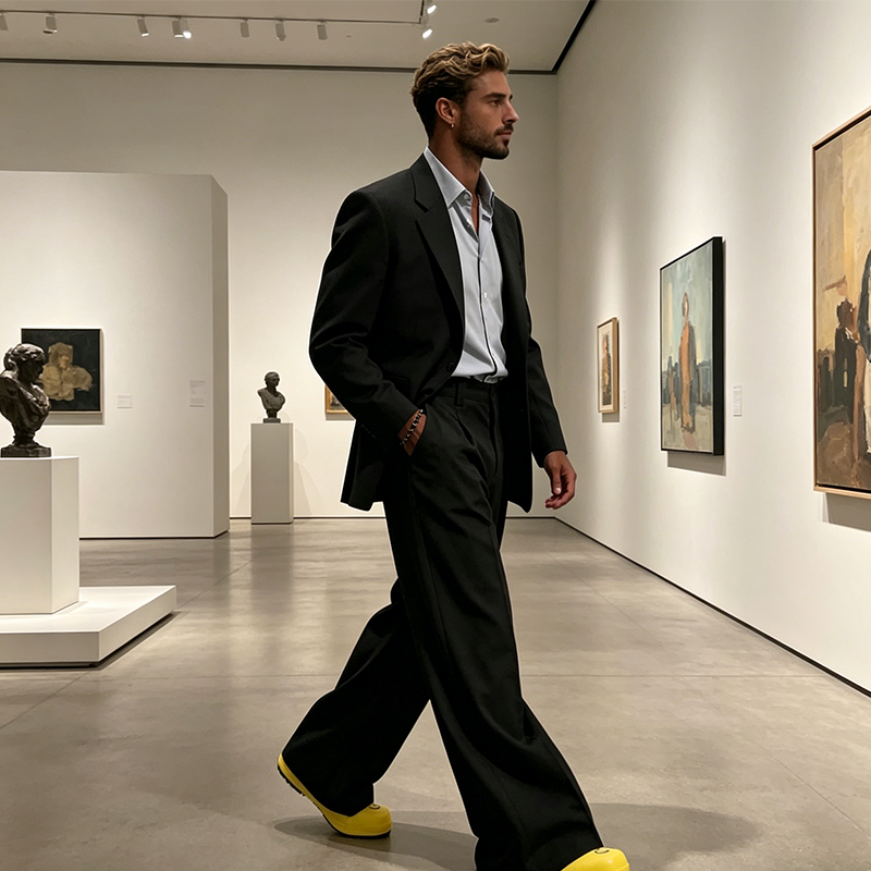 NOW Men's Minimalist Wide-Leg Pants-Structured Seams & Premium Fabric