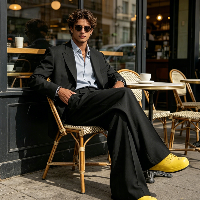 NOW Men's Minimalist Wide-Leg Pants-Structured Seams & Premium Fabric