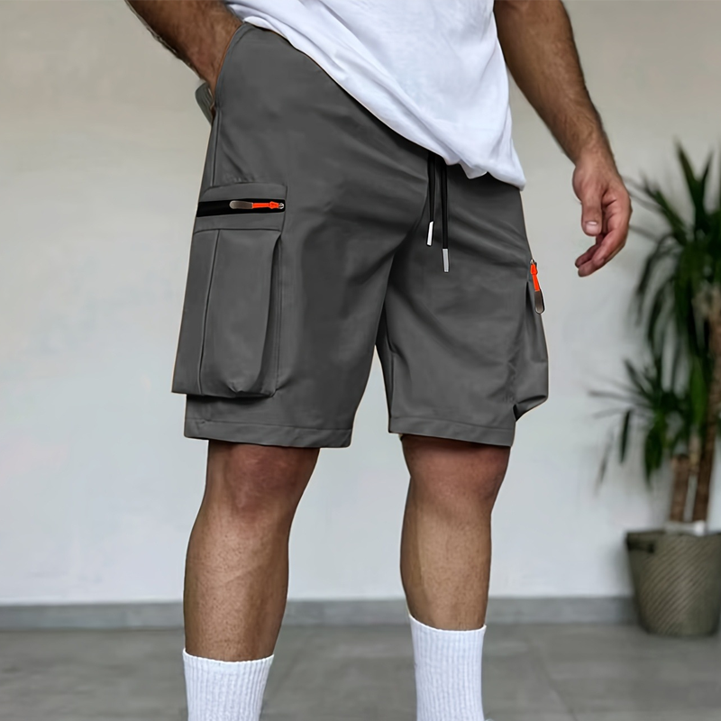 Pantalones cortos cargo informales para hombre con múltiples bolsillos