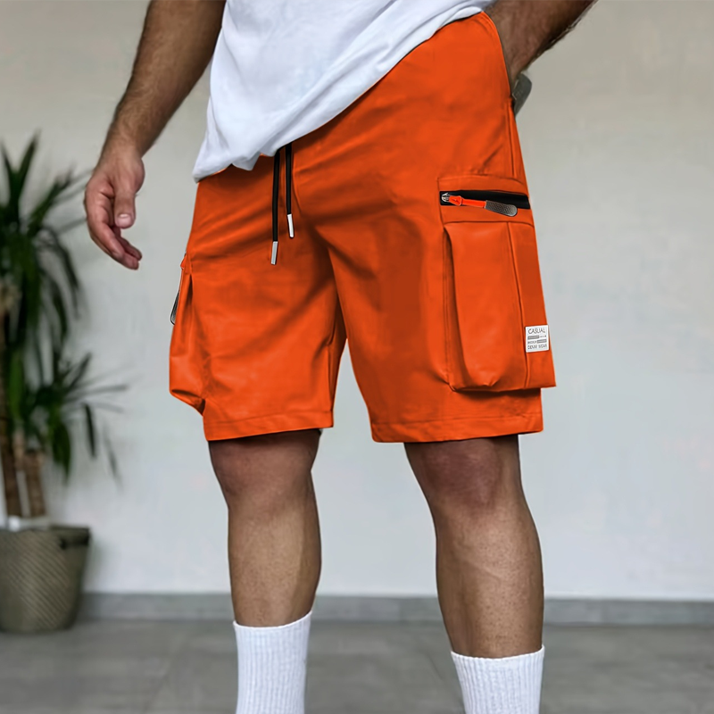 Pantalones cortos cargo informales para hombre con múltiples bolsillos