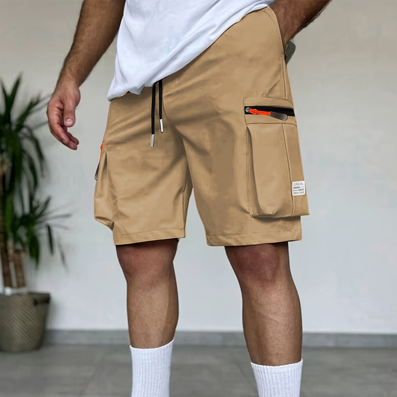 Pantalones cortos cargo informales para hombre con múltiples bolsillos