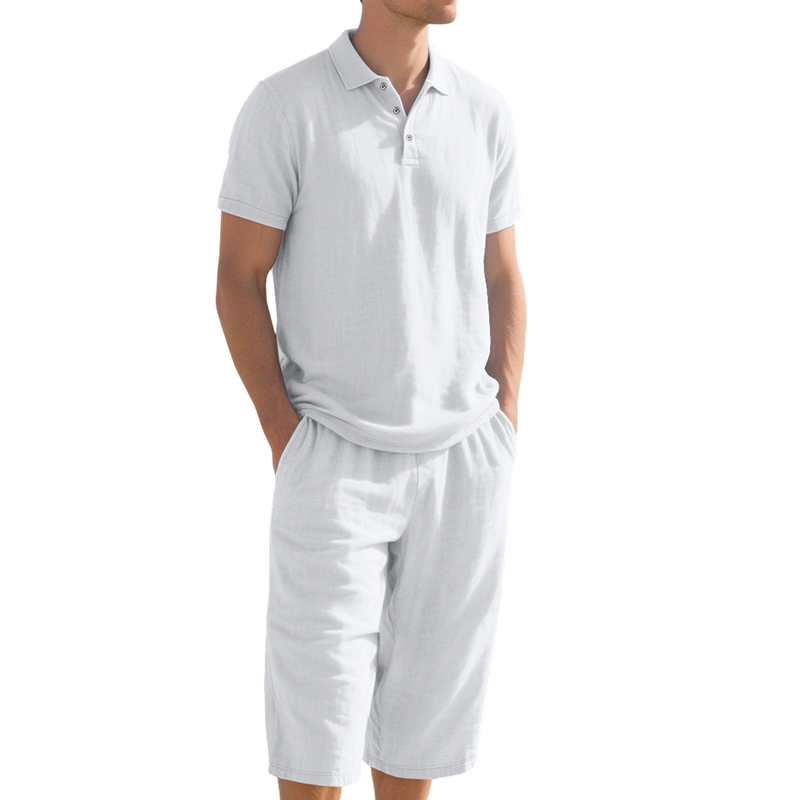Linnen overhemd en casual broek als set voor heren