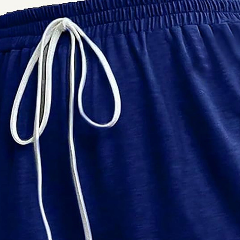 Pantalones capri con cordón y bolsillos para mujer