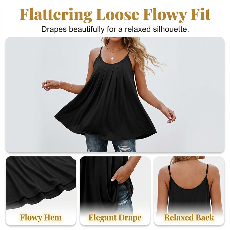 Camisole d'été plissée et légère