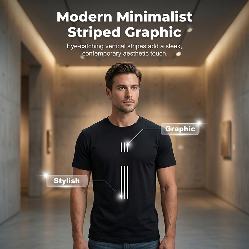 Camiseta de cuello redondo con estampado gráfico para hombre
