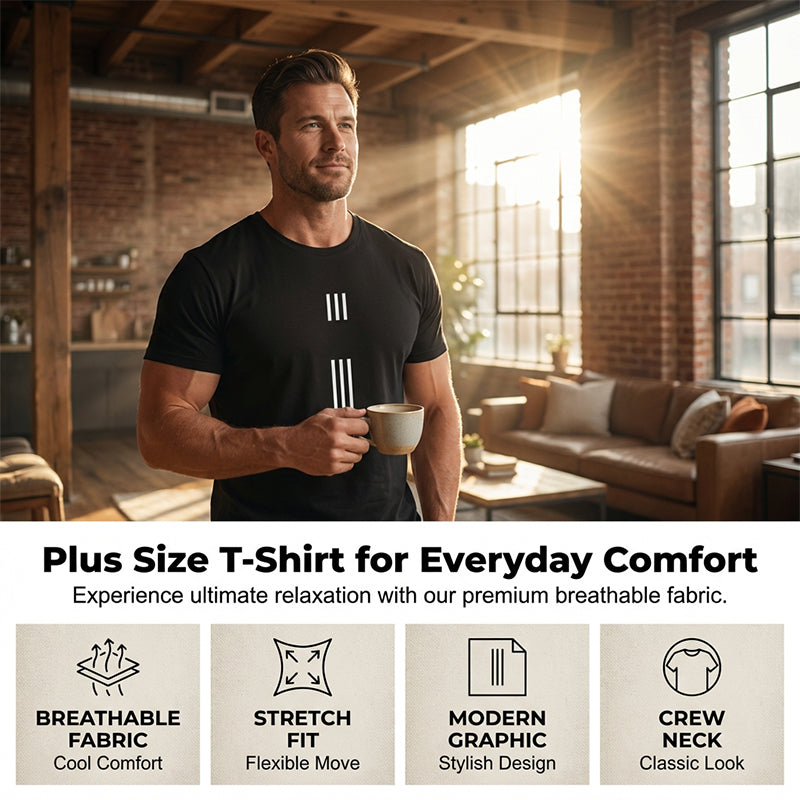 Camiseta de cuello redondo con estampado gráfico para hombre