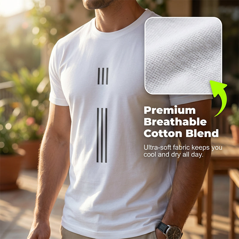 Camiseta de cuello redondo con estampado gráfico para hombre