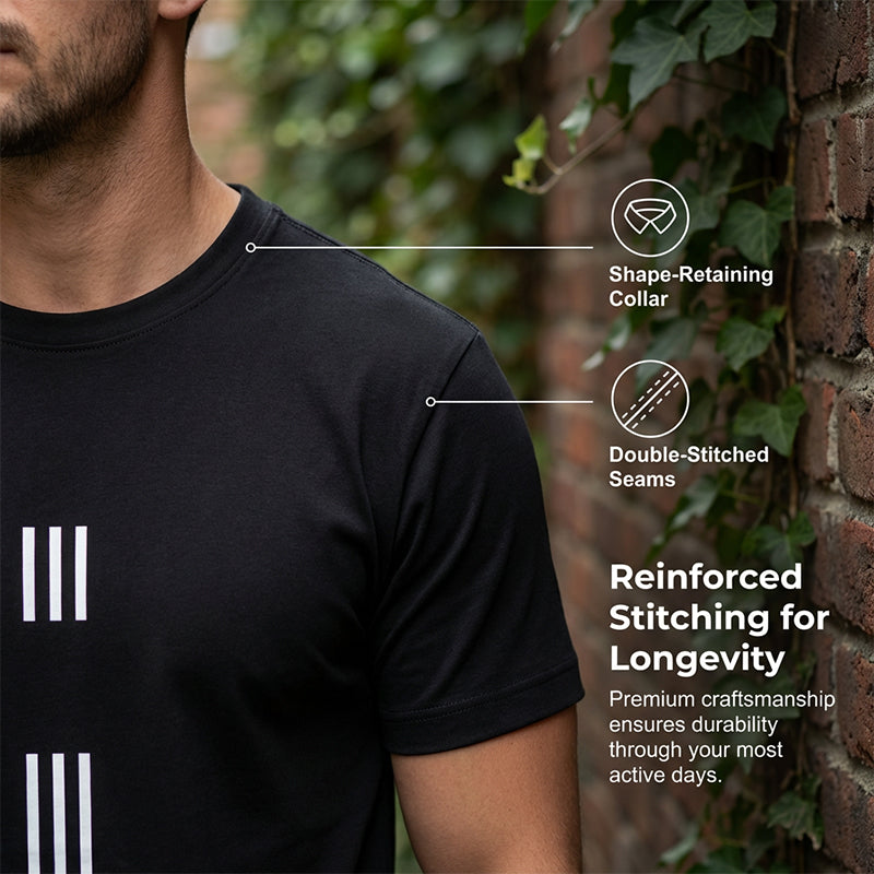 Camiseta de cuello redondo con estampado gráfico para hombre