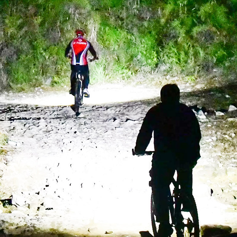 Phare de vélo ¨C 8 LED, klaxon intégré©\, rechargeable par USB, télécommande filaire