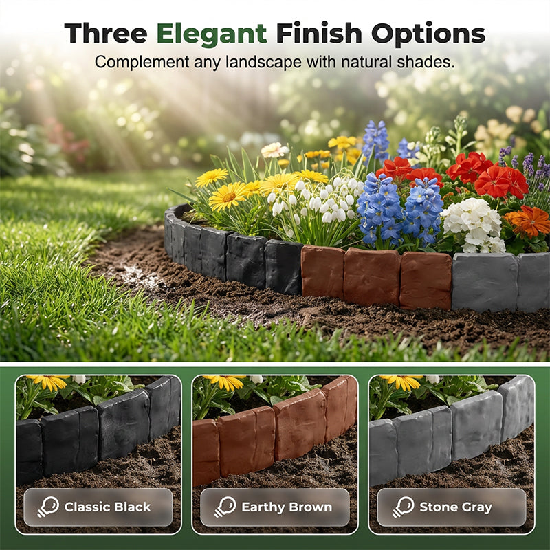 Easy Install Cobblestone Garden Border - 5M Edging Kit