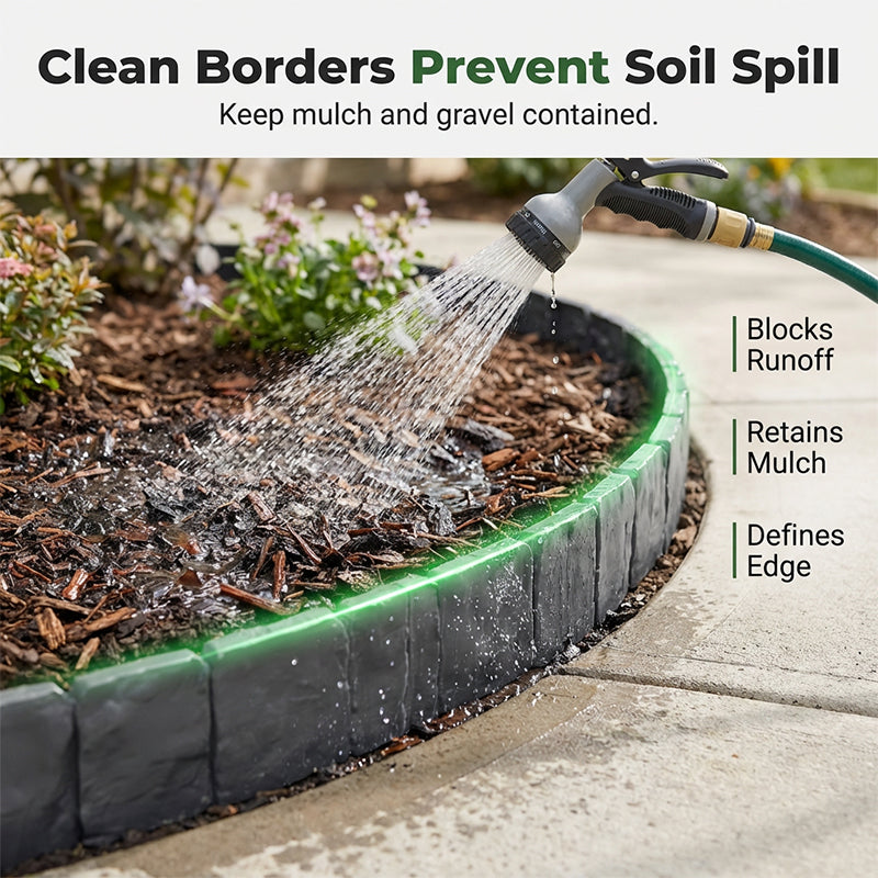 Easy Install Cobblestone Garden Border - 5M Edging Kit