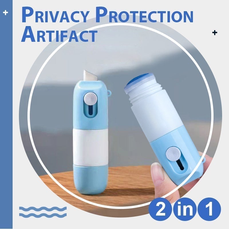 Liquide correcteur thermique 2-en-1 pour masquer les informations, avec coupe-carton | Outil de protection des données