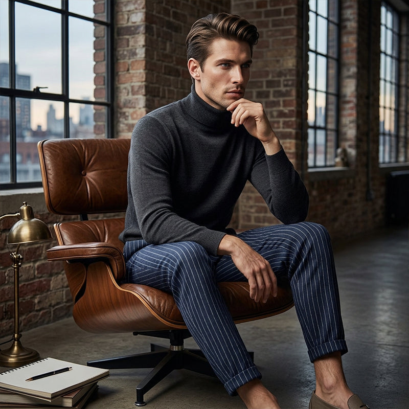 Men's Striped Linen Blend Casual Pants