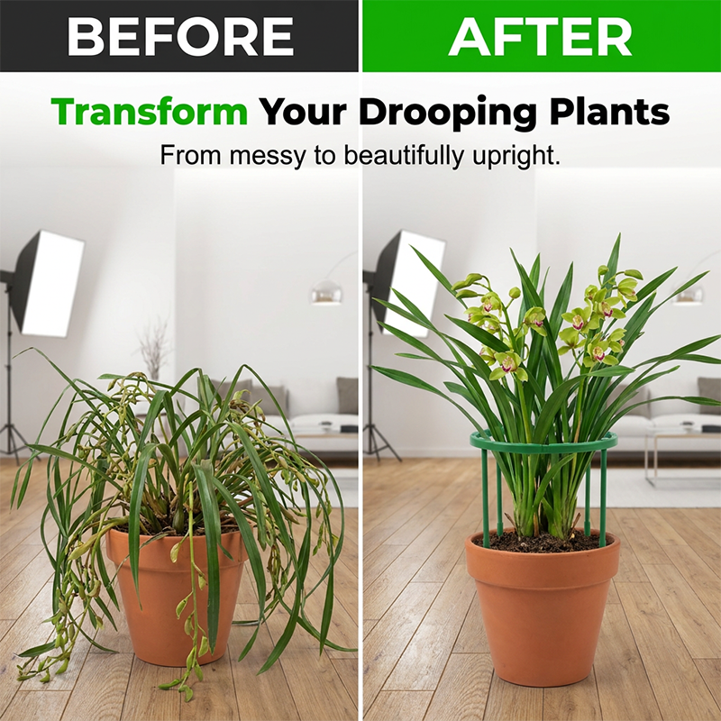 Aros entrelazables de soporte para el crecimiento de plantas y fácil instalación | Mantén las plantas erguidas rápidamente