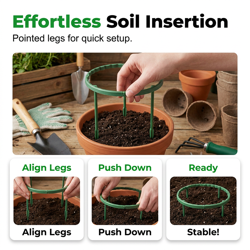 Aros entrelazables de soporte para el crecimiento de plantas y fácil instalación | Mantén las plantas erguidas rápidamente