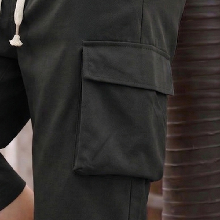 Pantaloncini cargo capri casual da uomo con vita con coulisse