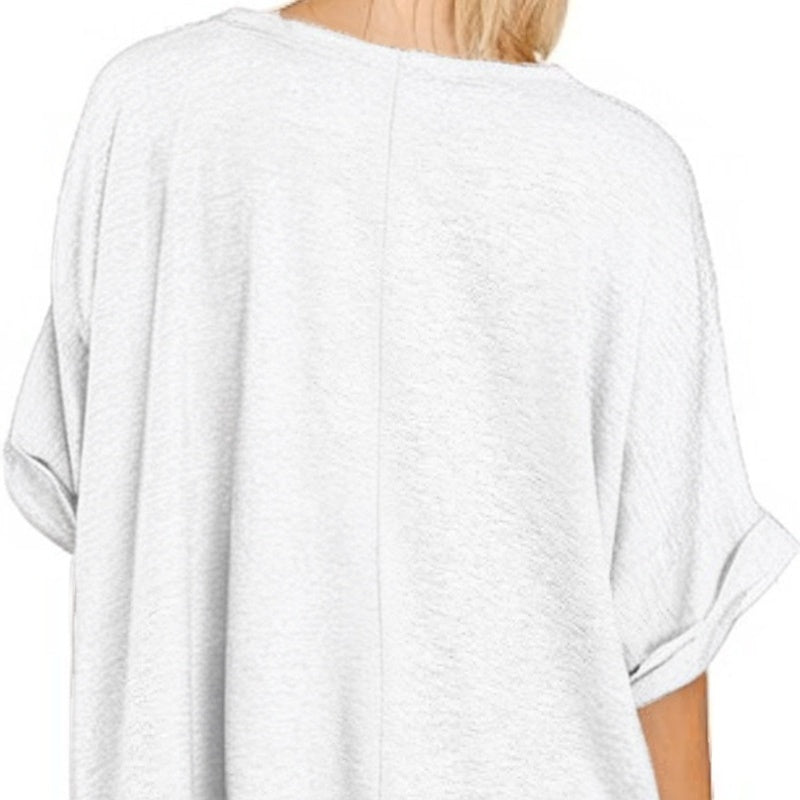 Top casual ampio da donna con scollo a V