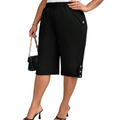 New Arrival Women's Casual Comfortable Elastic Waist Capri Pants