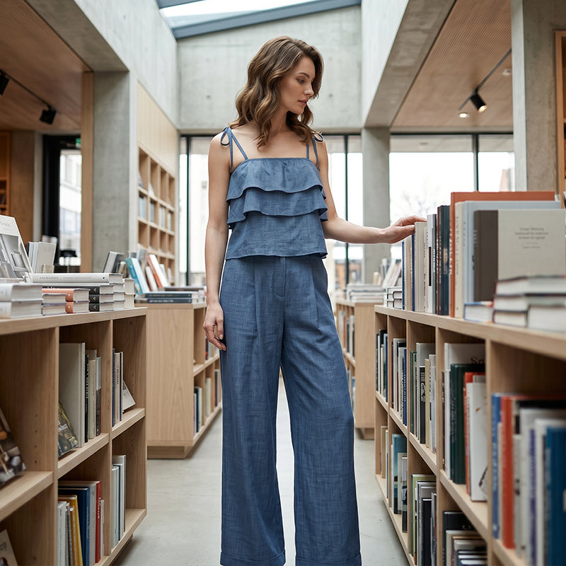 Breathable Ruffle Cami & Pants Co-ord Set