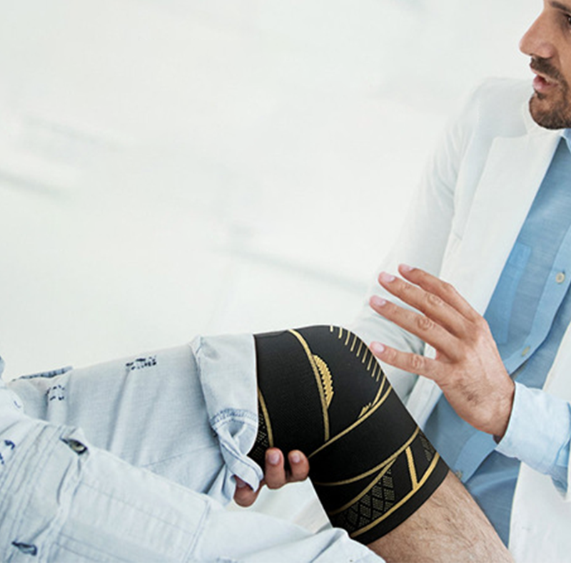 Koperen compressiekniebrace