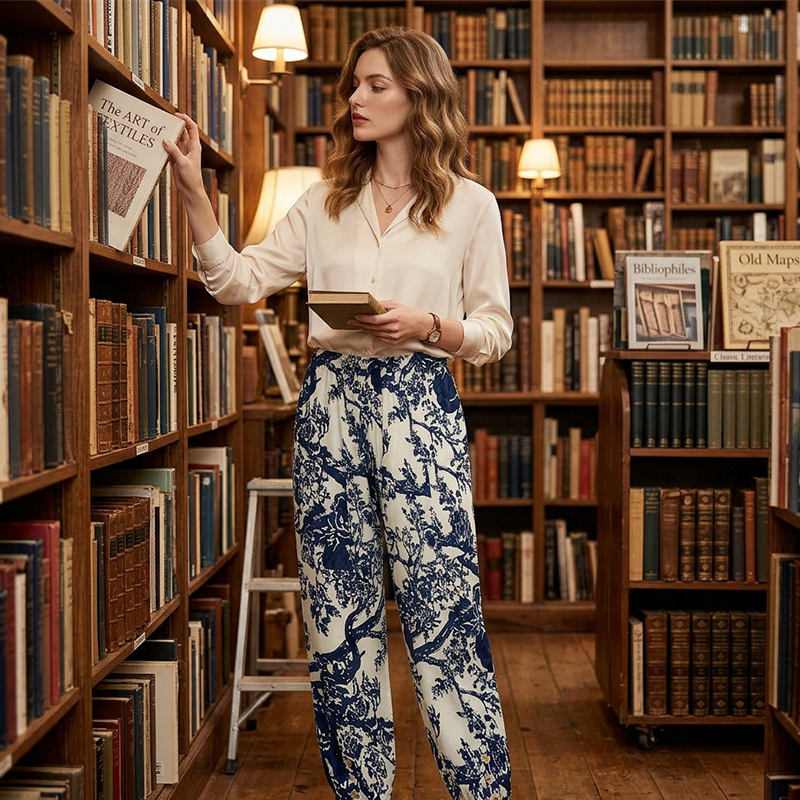Pantaloni jogger vintage a vita alta con stampa floreale - eleganti, comodi e perfetti per tutti i giorni