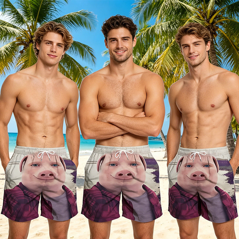 Pantalones cortos de playa divertidos con estampado 3D para hombre