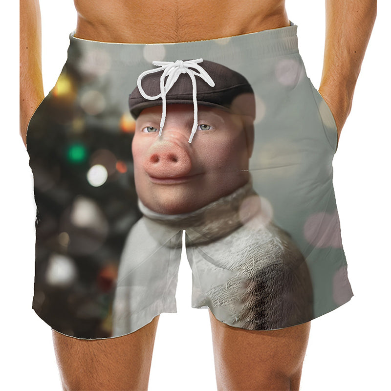 Pantalones cortos de playa divertidos con estampado 3D para hombre