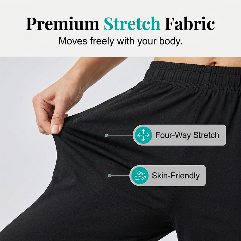 Pantalones capri informales elásticos y de secado rápido para mujer