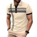 Top de manga corta con cuello y rayas para hombre