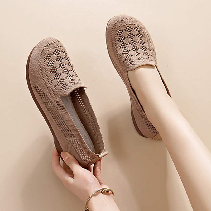Scarpe da donna traspiranti slip-on in tessuto Flyknit