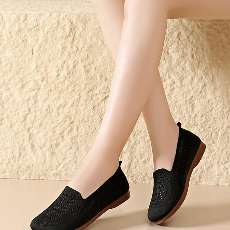 Scarpe da donna traspiranti slip-on in tessuto Flyknit