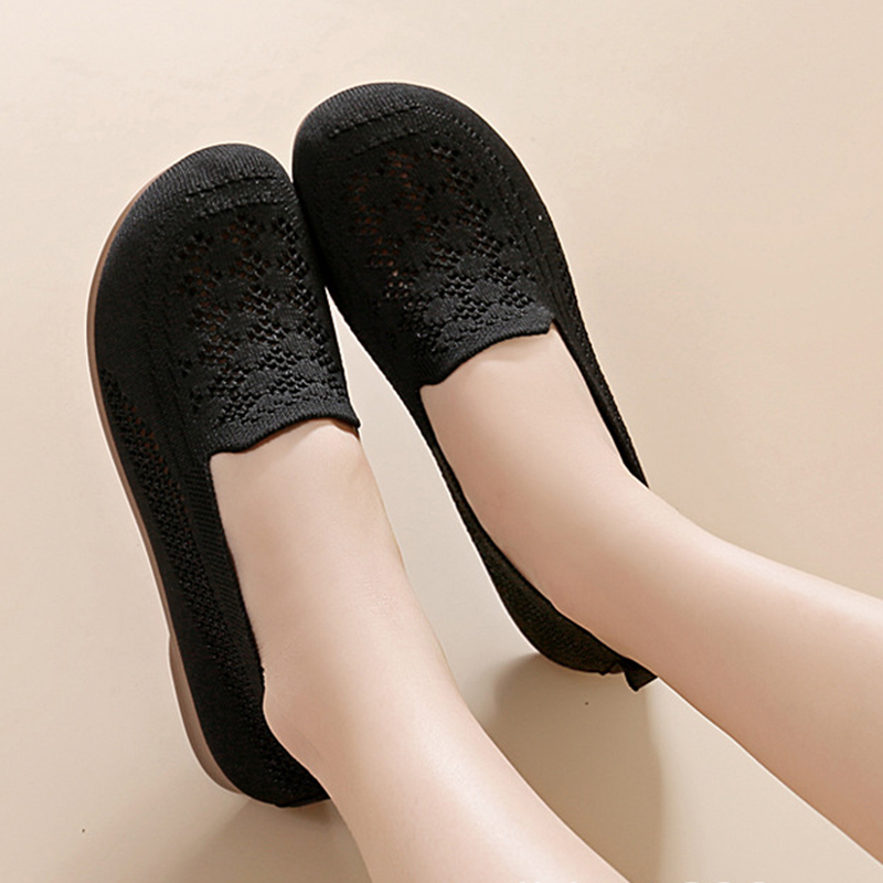 Scarpe da donna traspiranti slip-on in tessuto Flyknit