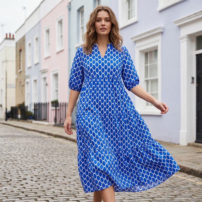 Women's Casual Bohemian Printed Maxi Dress