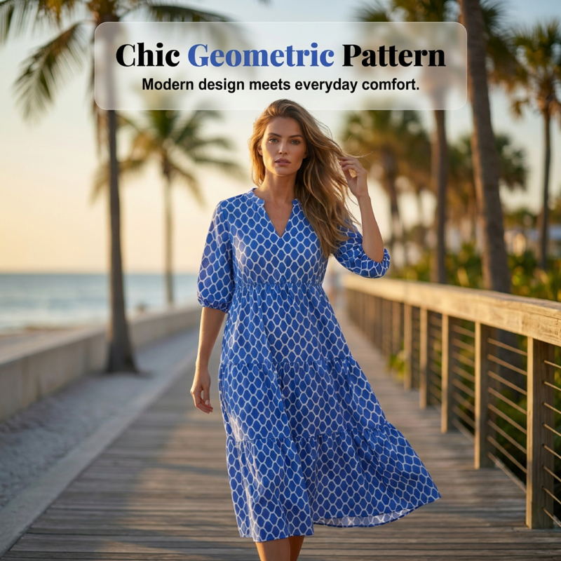 Women's Casual Bohemian Printed Maxi Dress