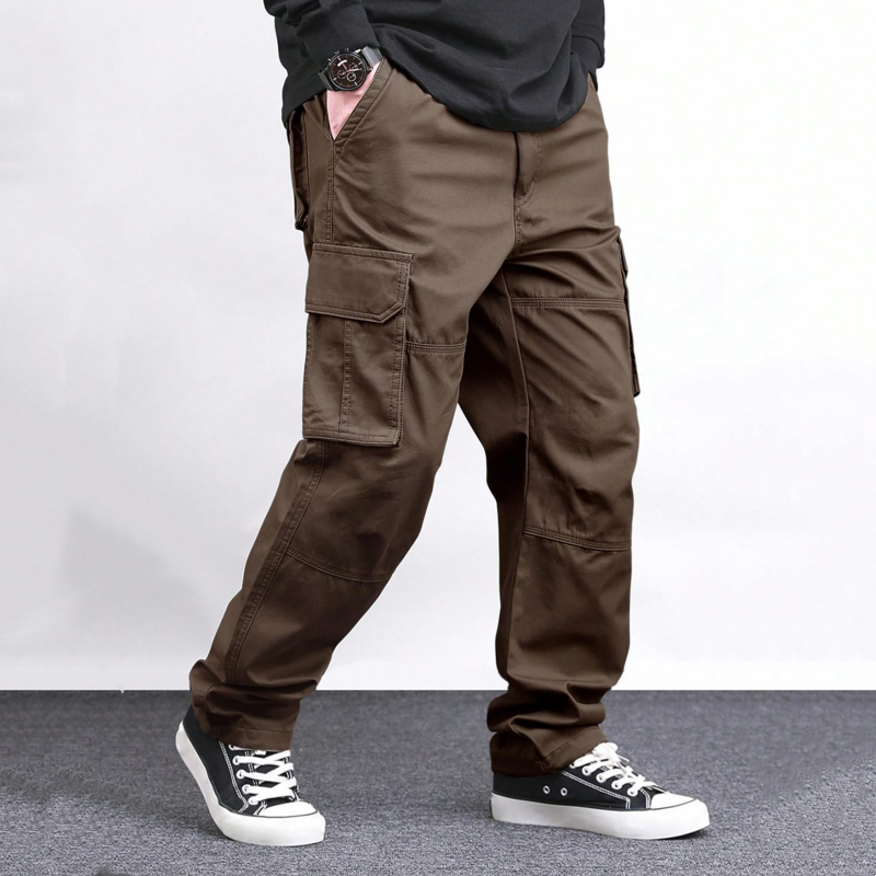 Pantalones cargo de corte relajado y pierna recta para hombre