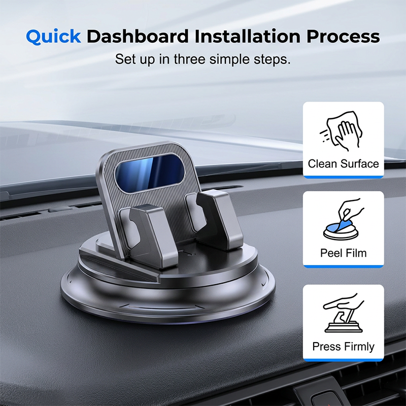NOW Rotating Dashboard Car Phone Holder¨CHands-Free Phone Mount