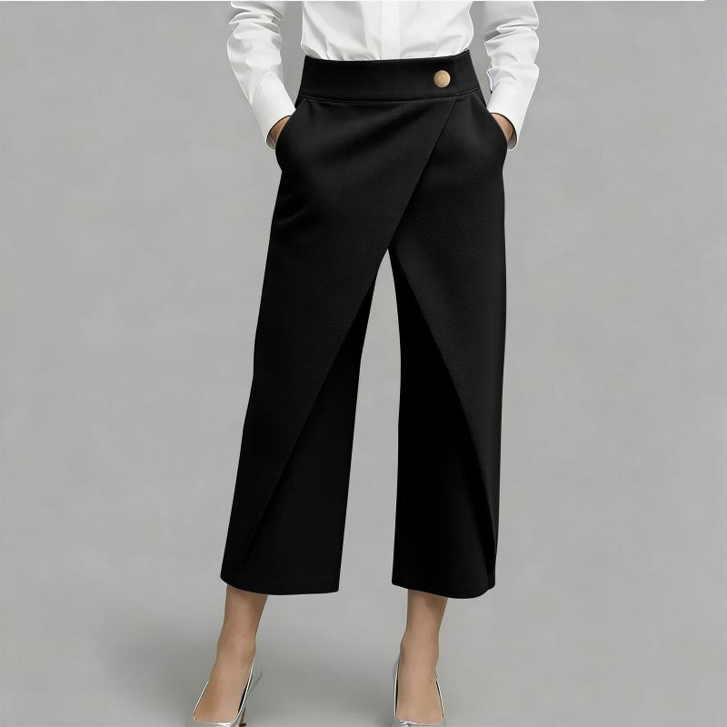 Pantaloni casual cropped da donna effetto patchwork